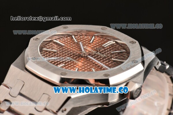 Audemars Piguet Royal Oak 41MM Asia Automatic Full Steel with Stick Markers and Brown Dial - Click Image to Close